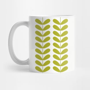 Avocado Green Flower Buds Mid Century Modern Mug